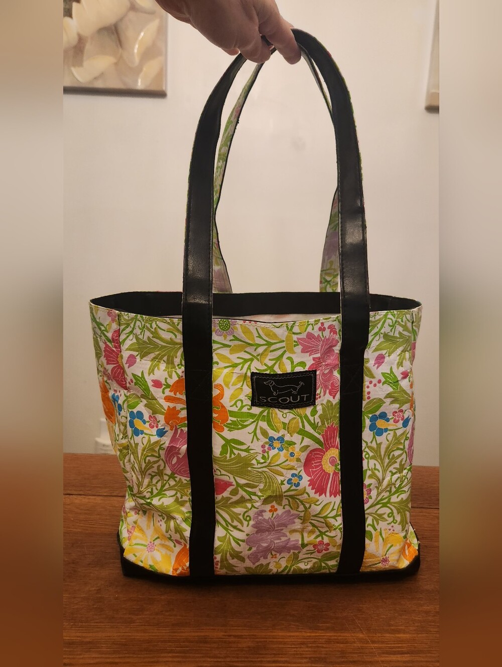 SCOUT Floral Canvas Tote in Pink, Green, Orange, Blue & Black